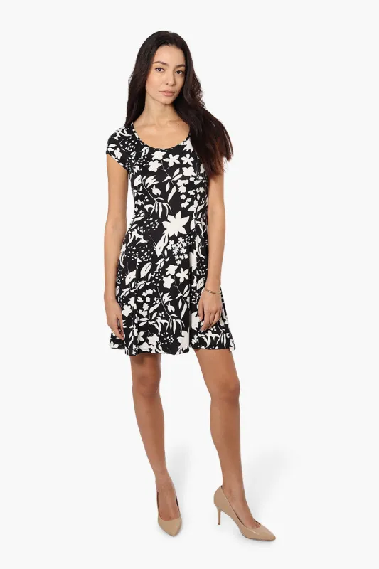 International INC Company Floral Cap Sleeve Day Dress - Black sold by Fairweather