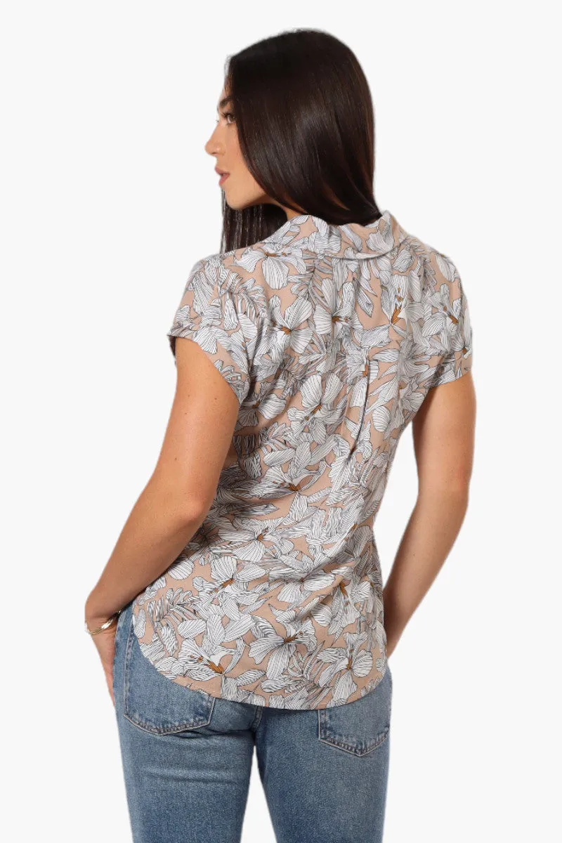 Majora Floral Button Up Shirt - Beige sold by Fairweather product image thumbnail 4