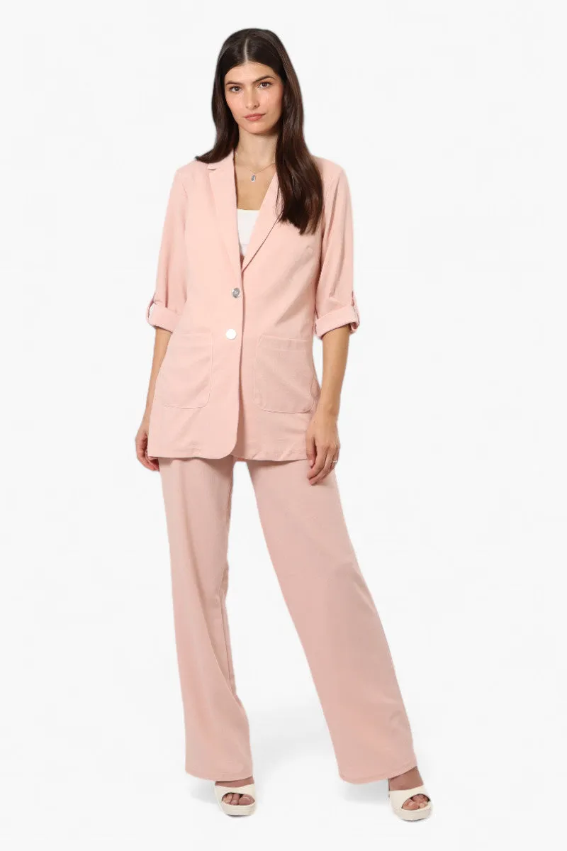 Limite Roll Up Sleeve 2 Button Blazer - Pink sold by Fairweather product image thumbnail 2