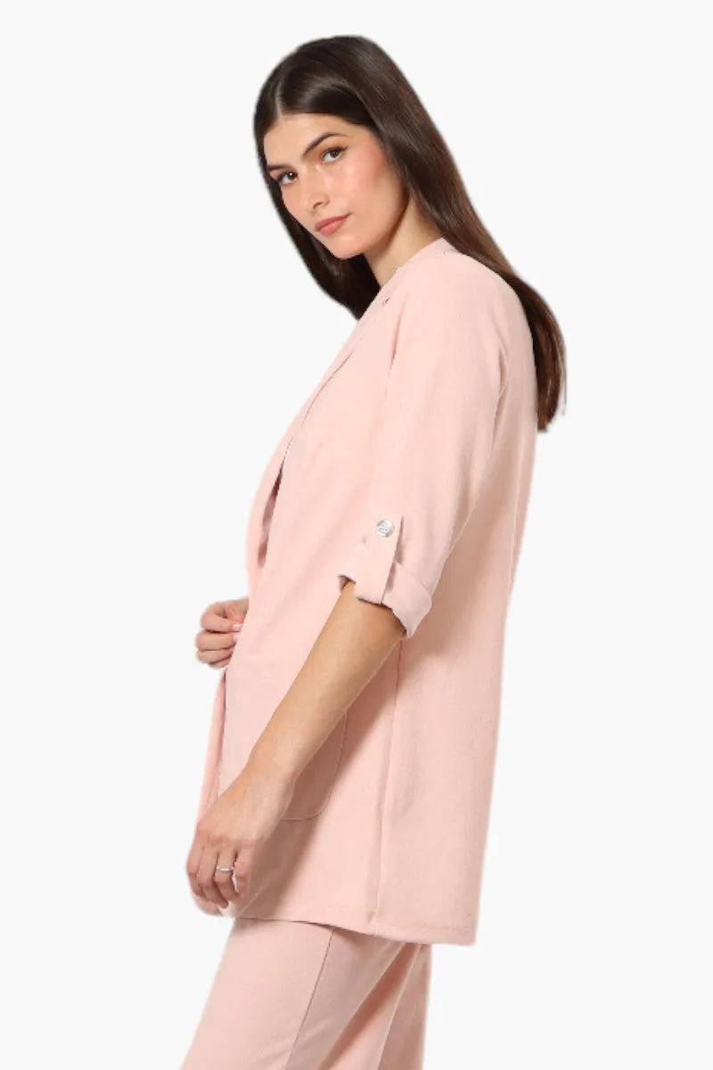 Limite Roll Up Sleeve 2 Button Blazer - Pink sold by Fairweather product image thumbnail 3