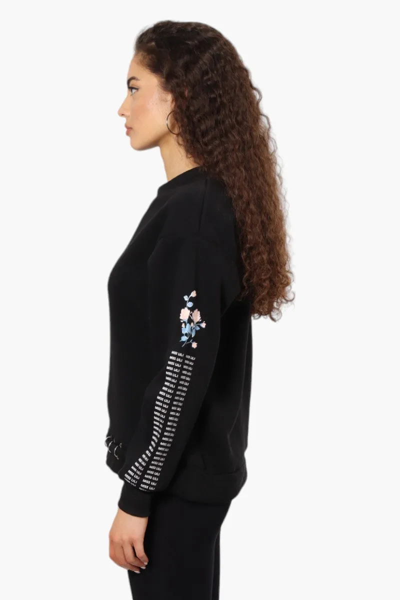 Lili Sport Crewneck Sleeve Detail Sweatshirt - Black sold by Fairweather product image thumbnail 3