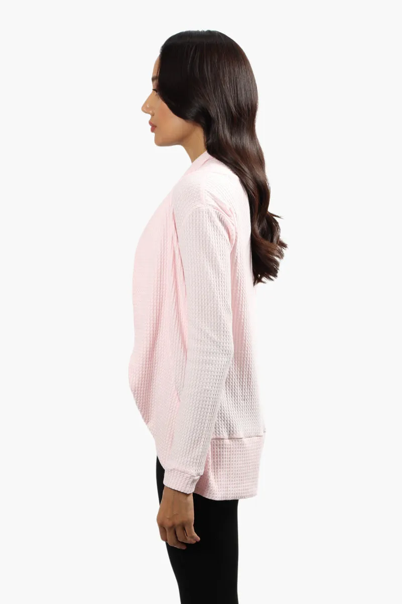 Mikk Waffle Open Front Cardigan - Pink sold by Fairweather product image thumbnail 3