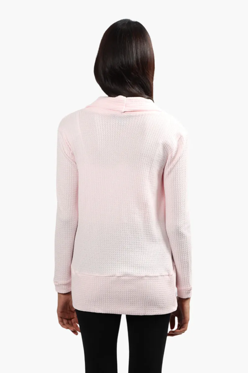 Mikk Waffle Open Front Cardigan - Pink sold by Fairweather product image thumbnail 4