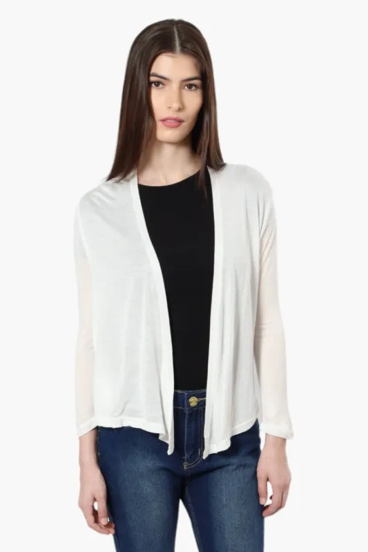Magazine Long Sleeve Wrap Cardigan - White sold by Fairweather