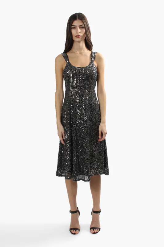Limite Sleeveless Sequin Cocktail Dress - Grey sold by Fairweather