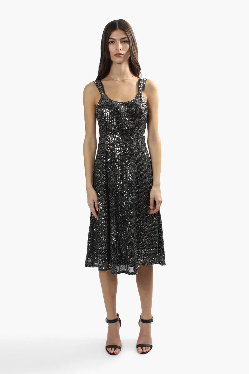 Limite Sleeveless Sequin Cocktail Dress - Grey sold by Fairweather