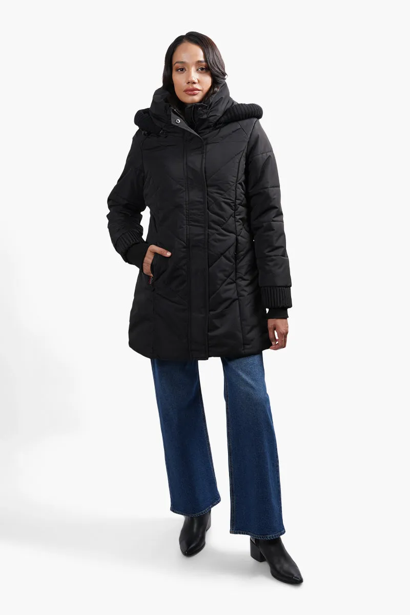 Canada Weather Gear Chevron Stitch Parka Jacket - Black sold by Fairweather product image thumbnail 2