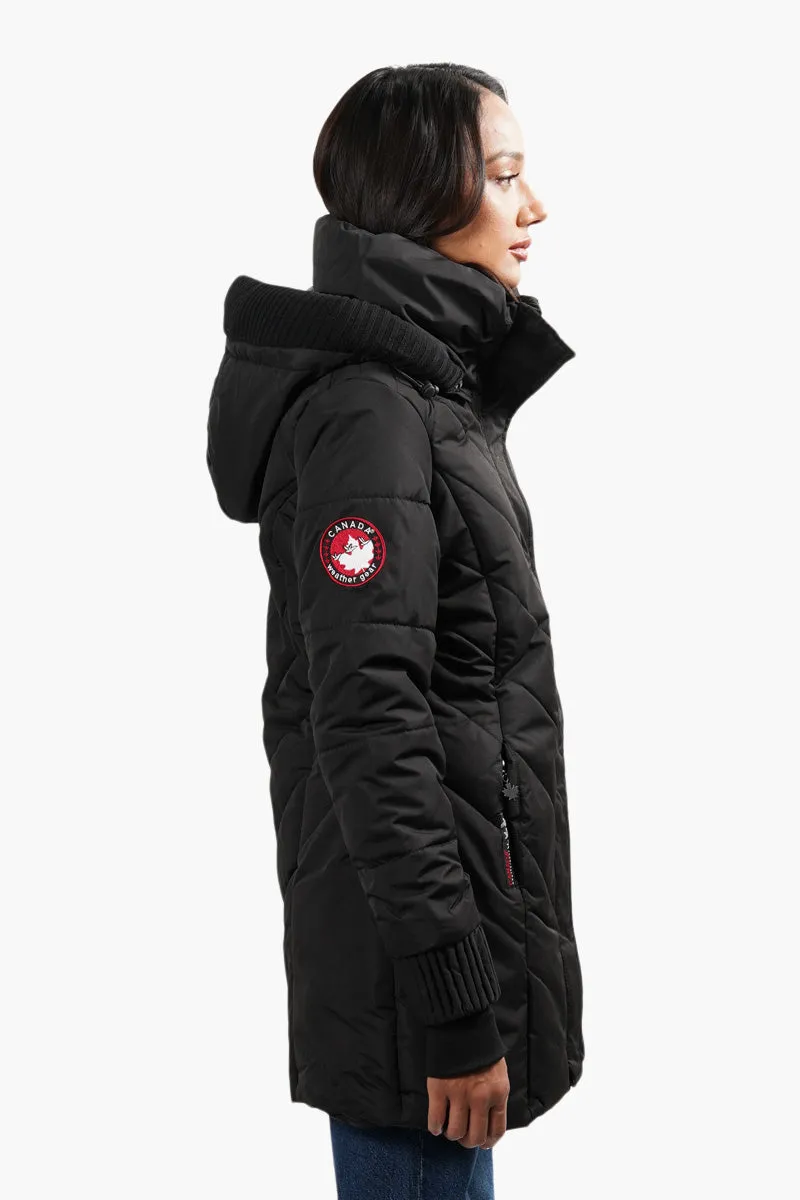 Canada Weather Gear Chevron Stitch Parka Jacket - Black sold by Fairweather product image thumbnail 3