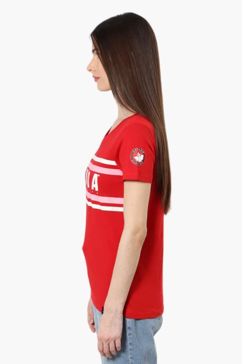 Canada Weather Gear Striped Canada Print Tee - Red sold by Fairweather product image thumbnail 3