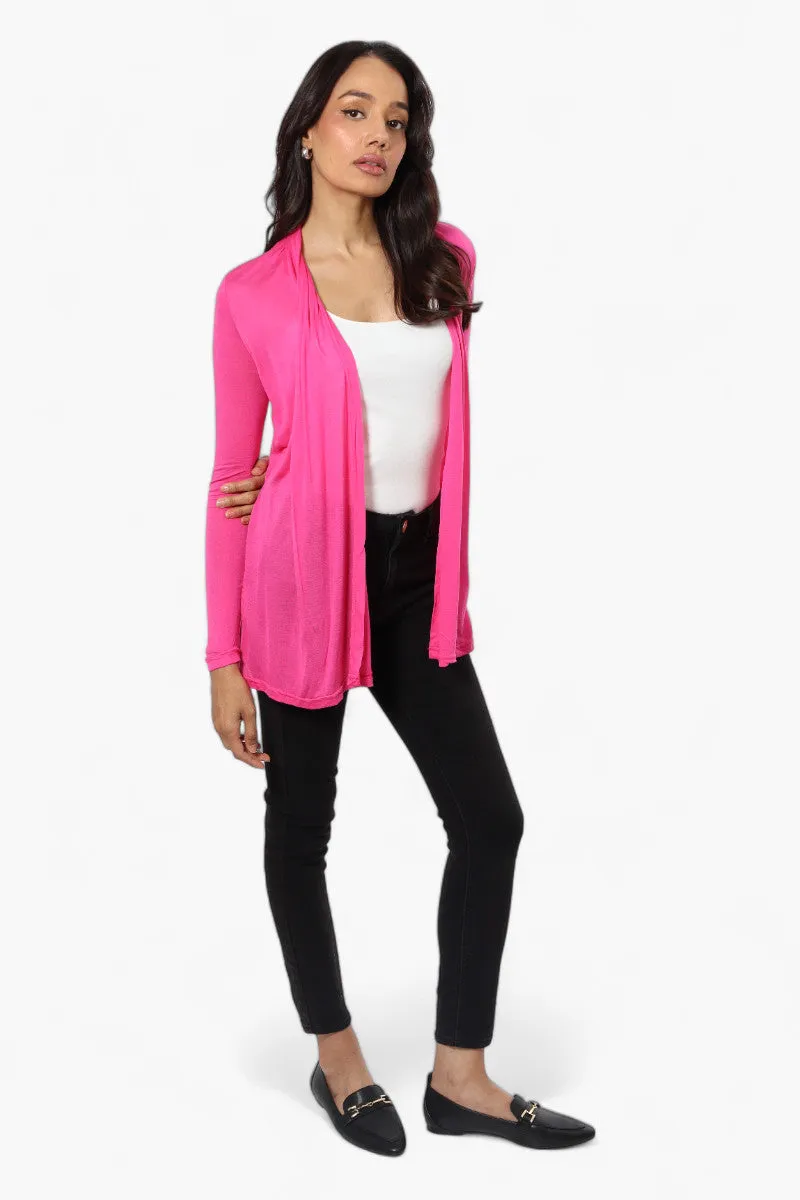 Urbanology Long Sleeve Open Wrap Cardigan - Pink sold by Fairweather product image thumbnail 2