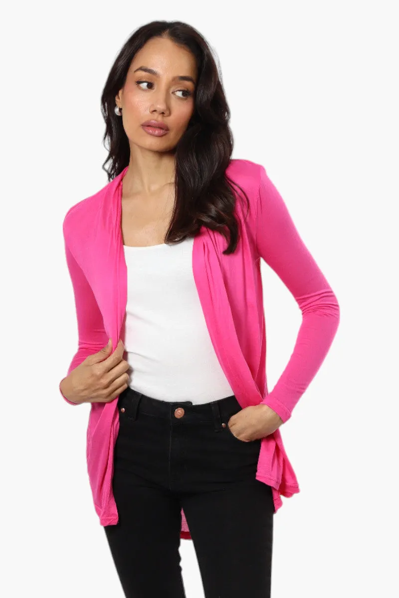 Urbanology Long Sleeve Open Wrap Cardigan - Pink sold by Fairweather