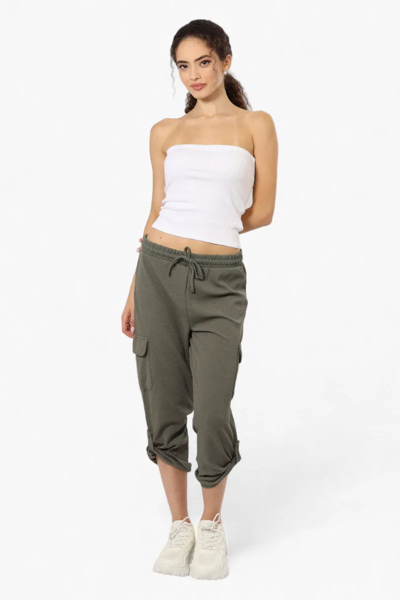 Impress Solid Tie Waist Cargo Pants - Olive sold by Fairweather product image thumbnail 2