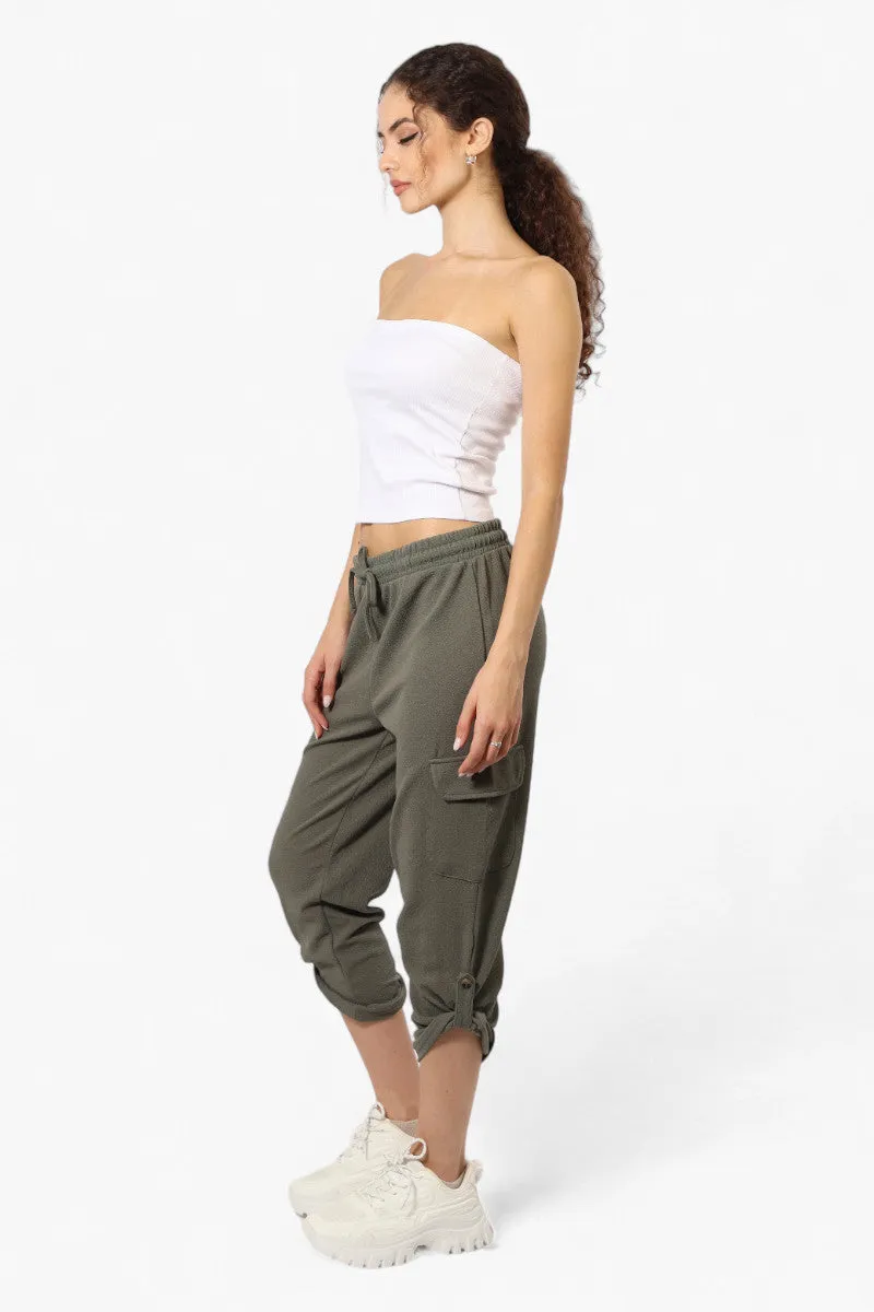Impress Solid Tie Waist Cargo Pants - Olive sold by Fairweather product image thumbnail 3