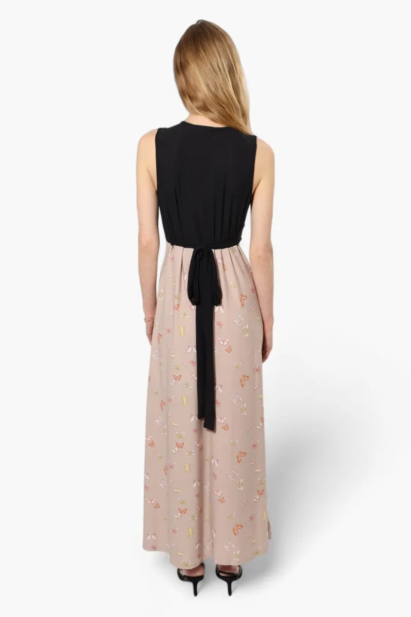 Limite Butterfly Sleeveless Crossover Maxi Dress - Beige sold by Fairweather product image thumbnail 4