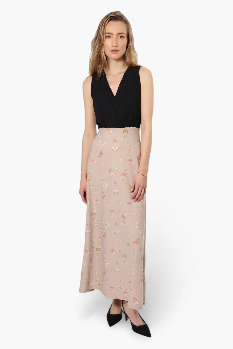 Limite Butterfly Sleeveless Crossover Maxi Dress - Beige sold by Fairweather product image thumbnail 2