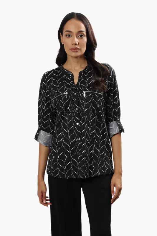 Beechers Brook Patterned Button Up Shirt - Black sold by Fairweather