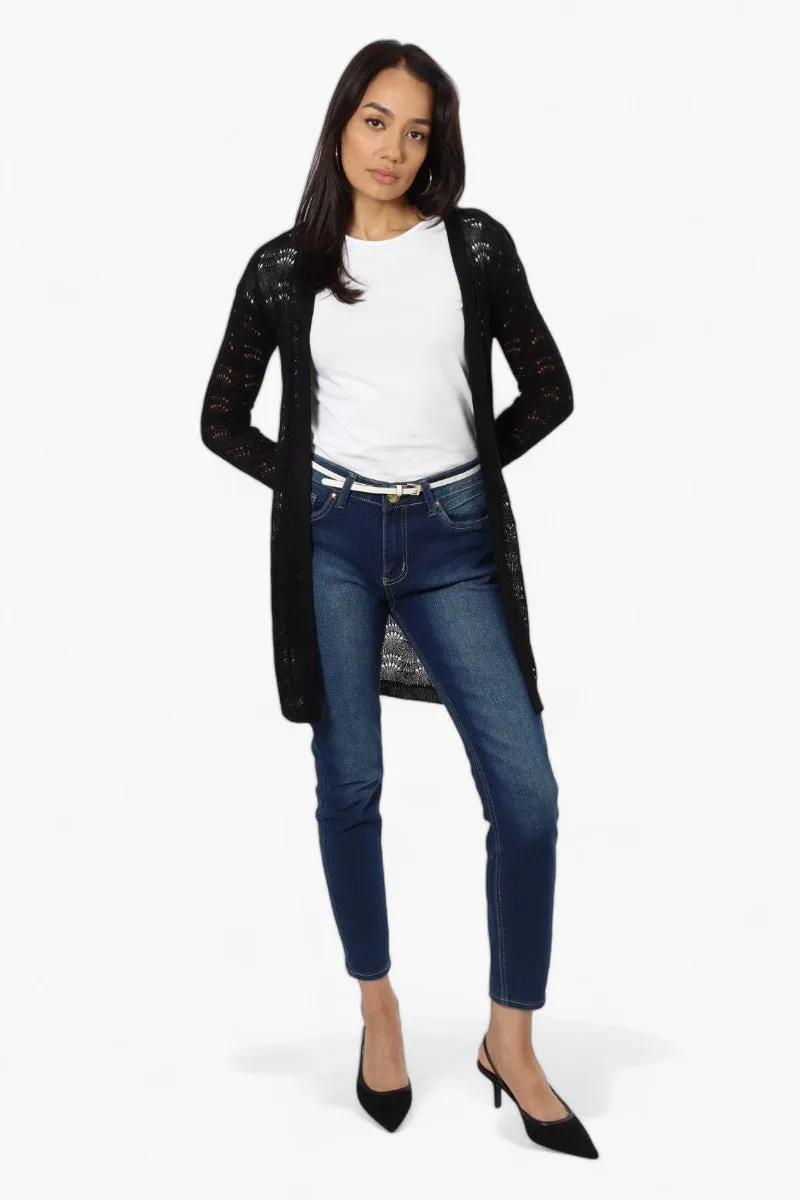 Impress Long Sleeve Crochet Shrug Cardigan - Black sold by Fairweather product image thumbnail 2