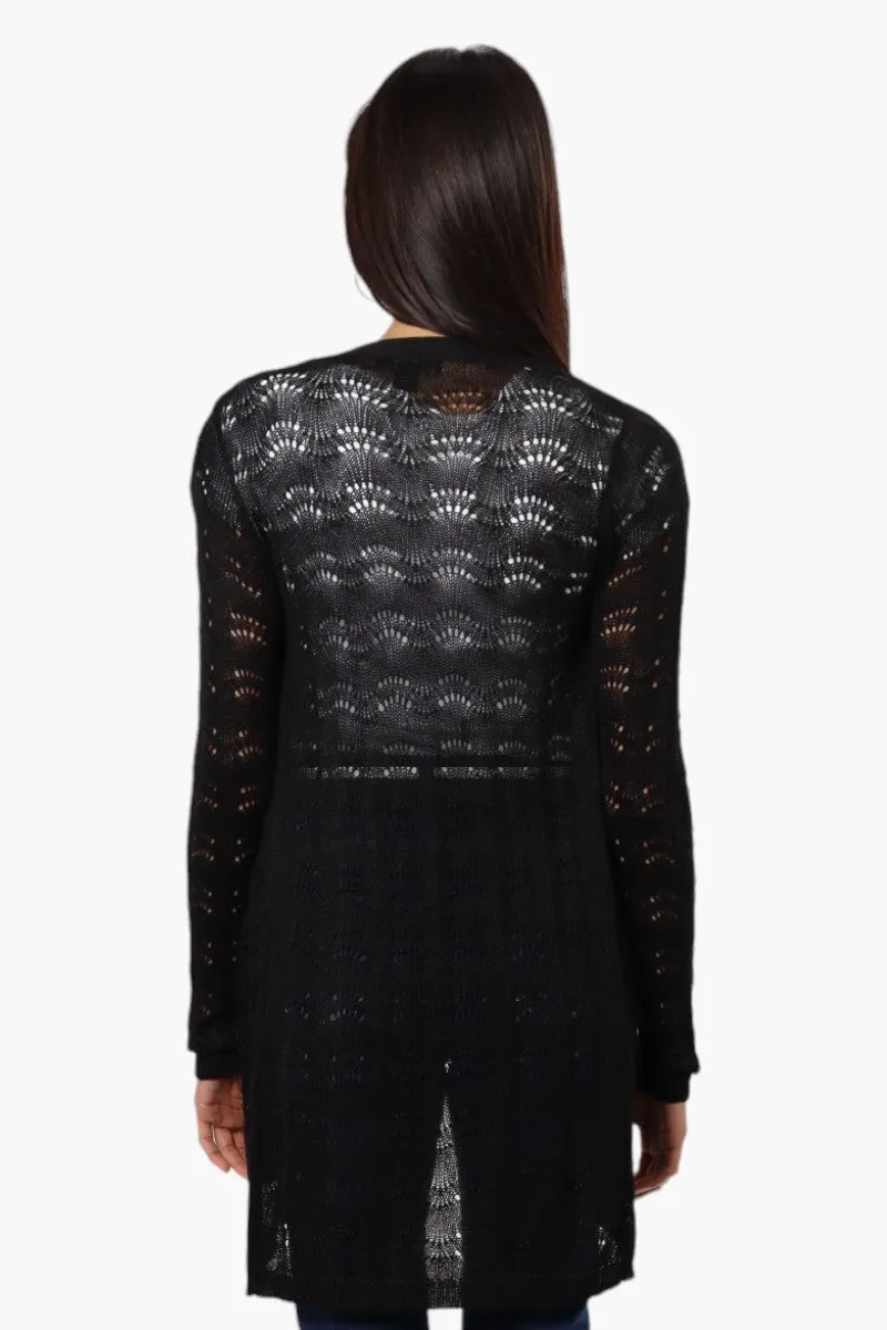 Impress Long Sleeve Crochet Shrug Cardigan - Black sold by Fairweather product image thumbnail 4