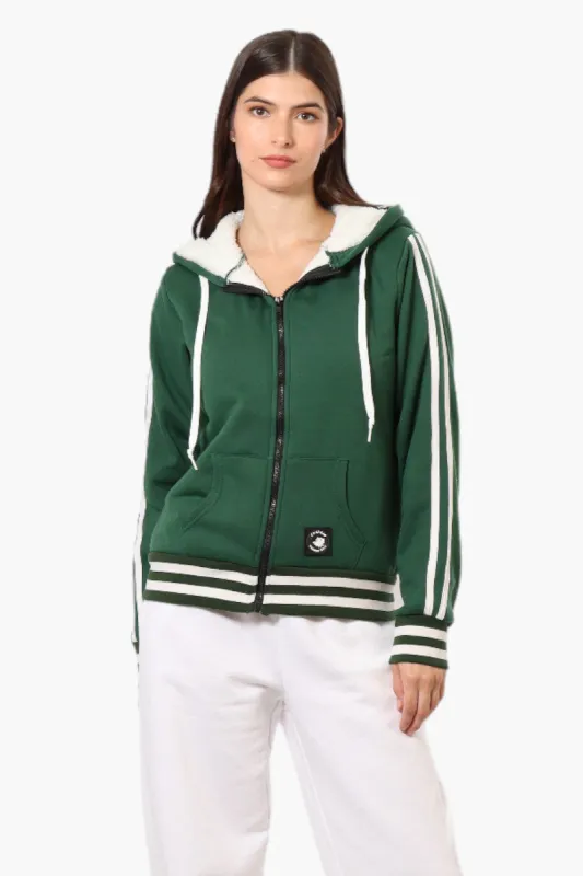 Canada Weather Gear Hooded Sherpa Lined Lightweight Jacket - Green sold by Fairweather