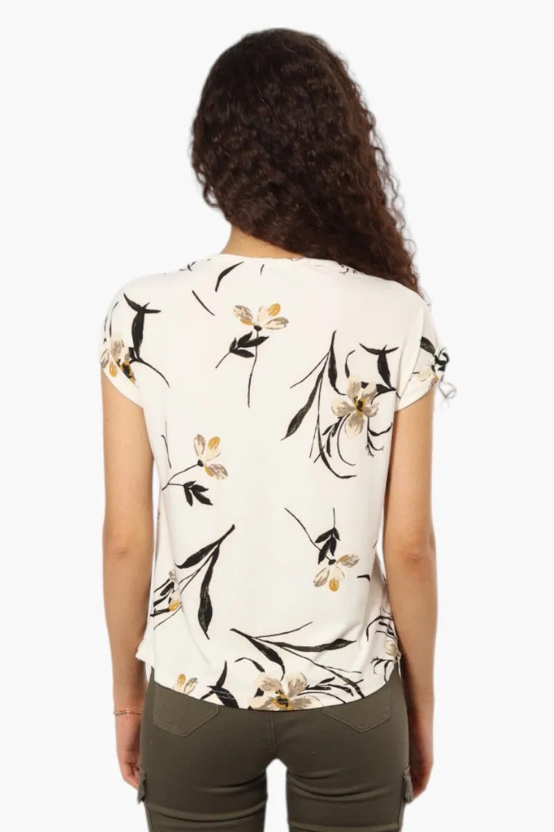 Beechers Brook Floral Pattern Short Sleeve Blouse - Cream sold by Fairweather product image thumbnail 4