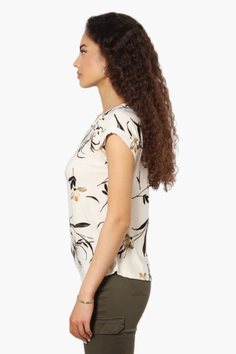 Beechers Brook Floral Pattern Short Sleeve Blouse - Cream sold by Fairweather product image thumbnail 3