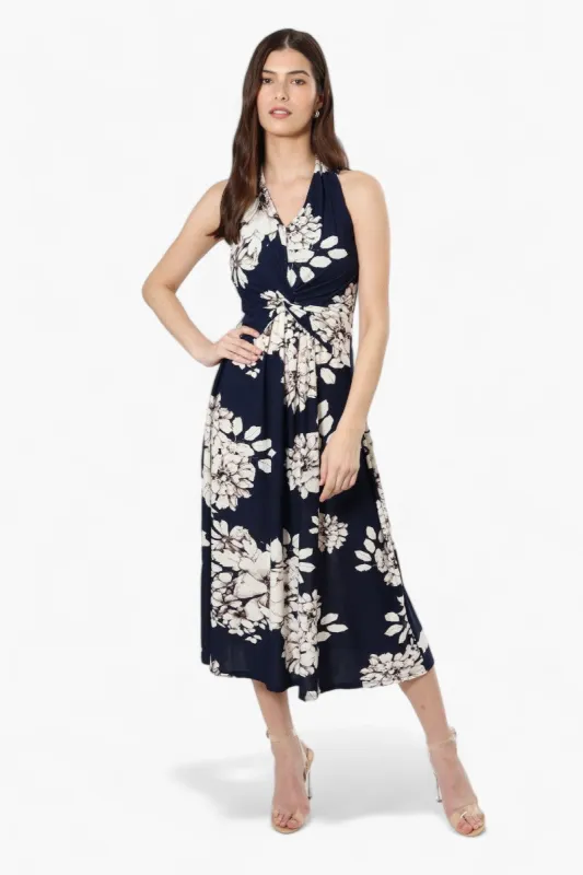 Beechers Brook Sleeveless Front Twist Maxi Dress - Navy sold by Fairweather