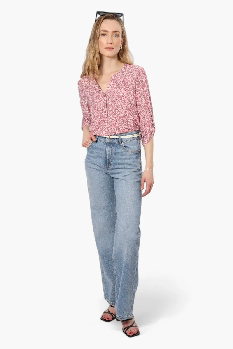 Beechers Brook Floral Front Pocket Henley Shirt - Pink sold by Fairweather product image thumbnail 2