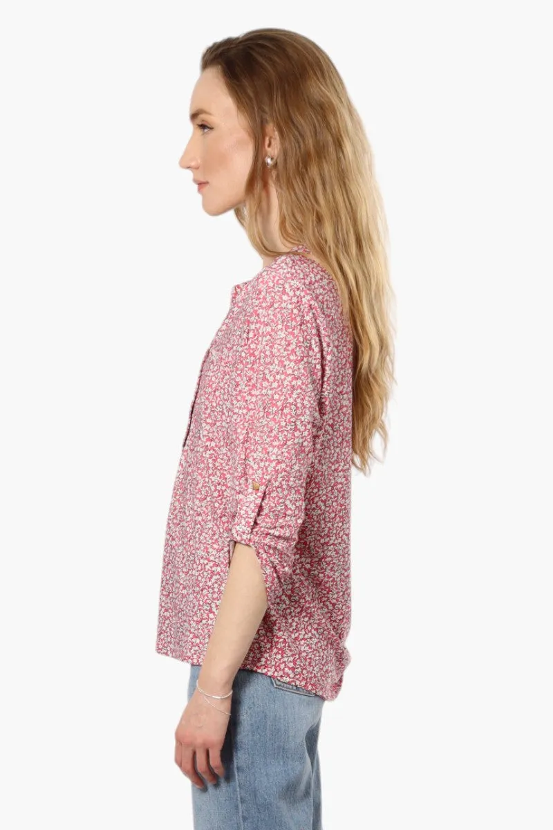 Beechers Brook Floral Front Pocket Henley Shirt - Pink sold by Fairweather product image thumbnail 3