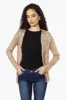 Limite Long Sleeve Sequin Wrap Cardigan - Beige sold by Fairweather
