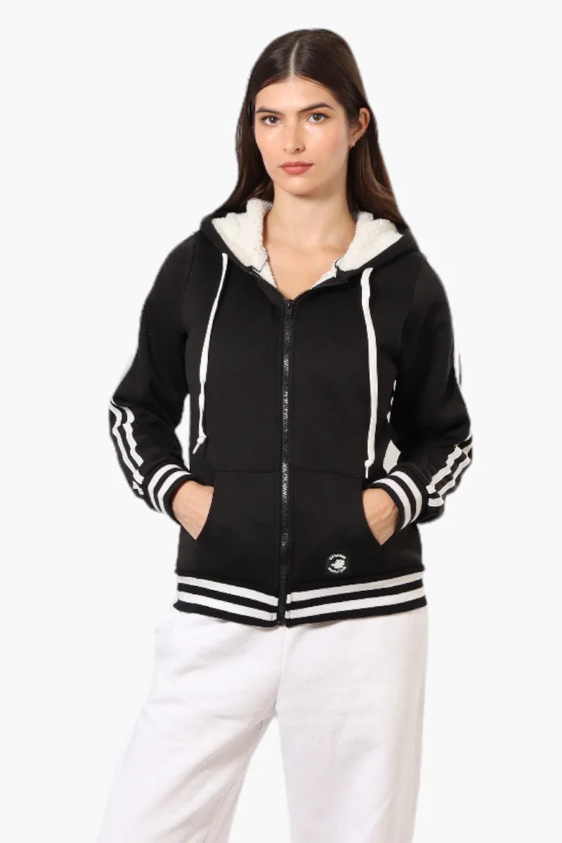 Canada Weather Gear Hooded Sherpa Lined Lightweight Jacket - Black sold by Fairweather