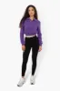 Miss Selfie Collared Cropped Sweatshirt - Purple sold by Fairweather
