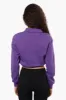 Miss Selfie Collared Cropped Sweatshirt - Purple sold by Fairweather