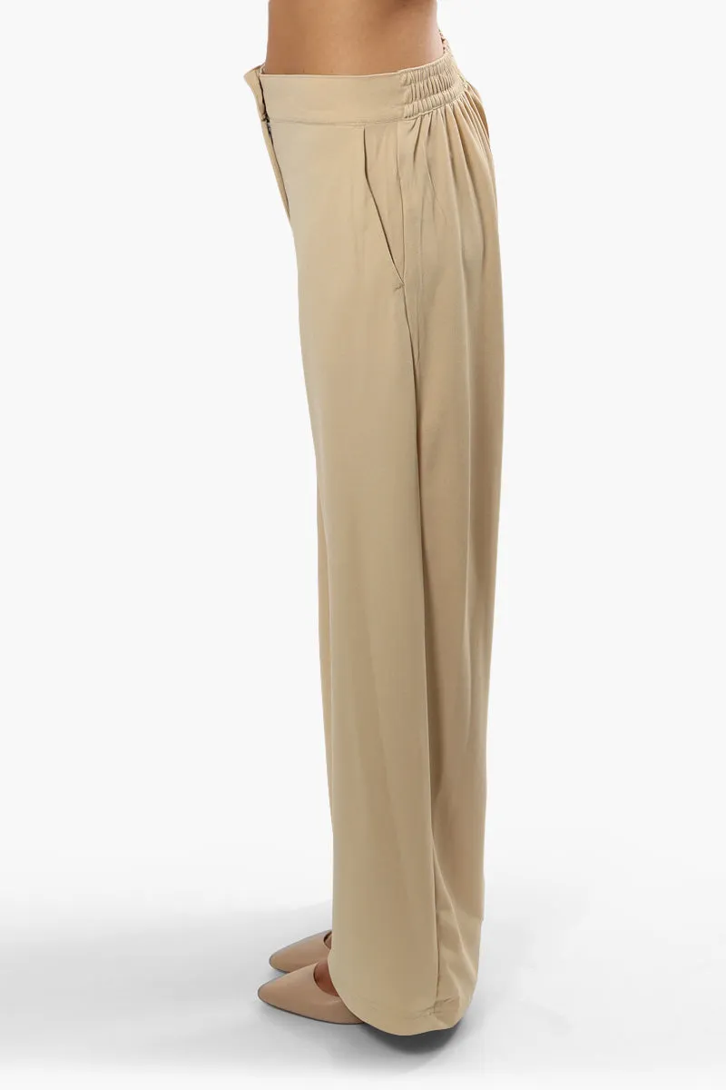 Limite Solid Wide Leg Pants - Beige sold by Fairweather product image thumbnail 3