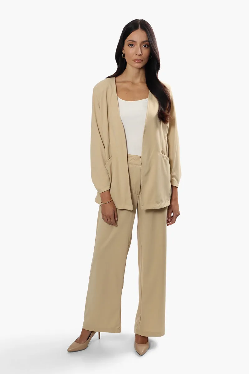 Limite Solid Wide Leg Pants - Beige sold by Fairweather product image thumbnail 2