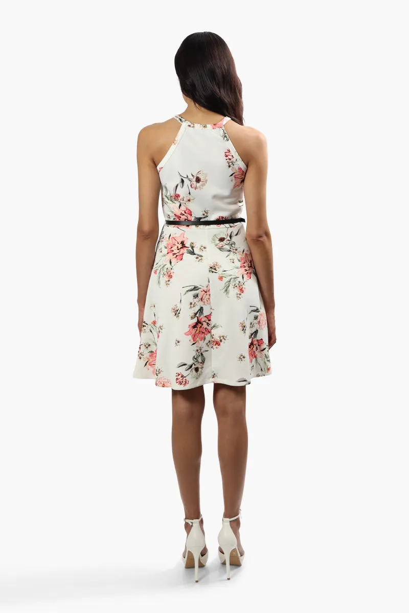 Impress Belted Floral Day Dress - White sold by Fairweather product image thumbnail 4