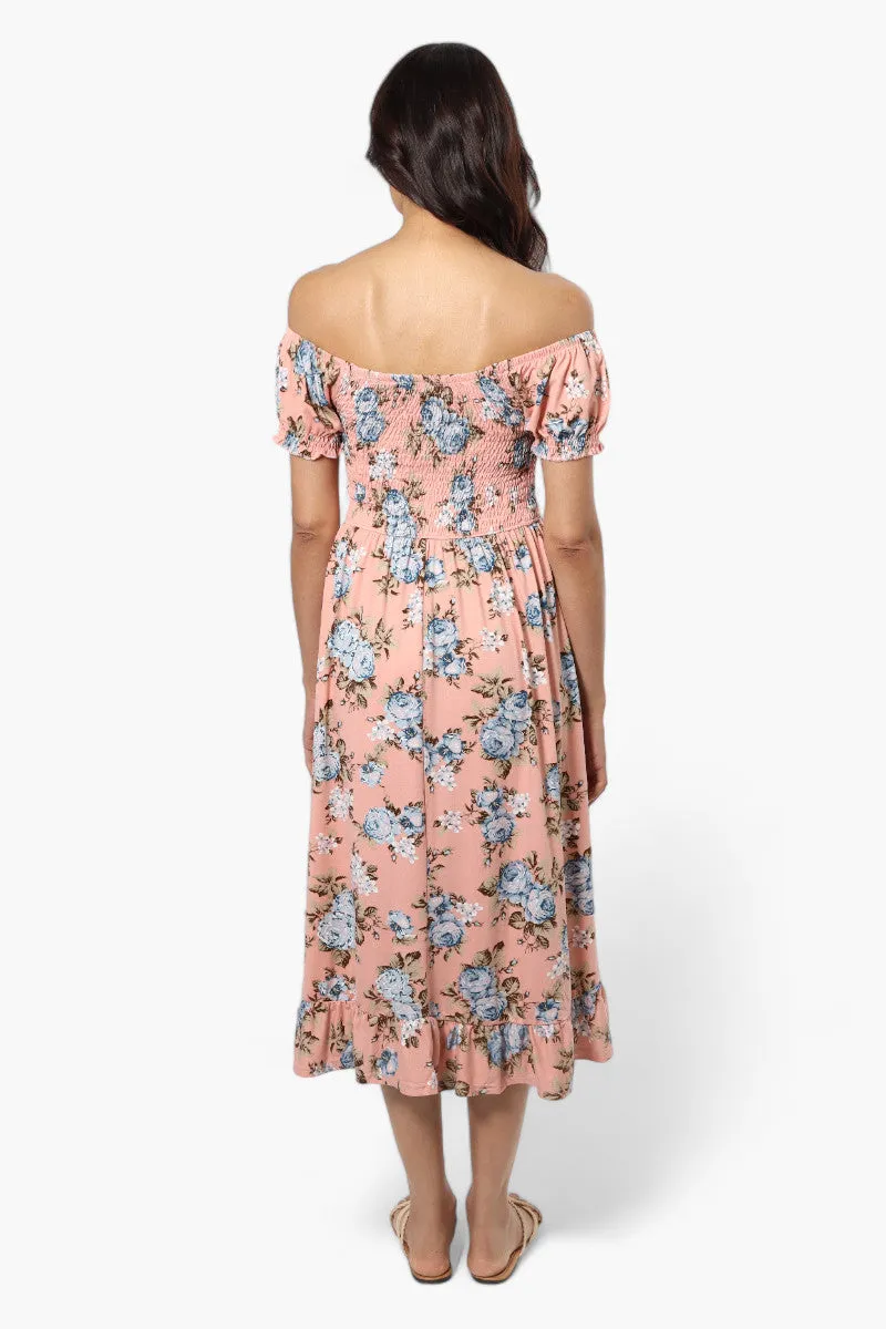 International INC Company Floral Smock Maxi Dress - Pink sold by Fairweather product image thumbnail 4