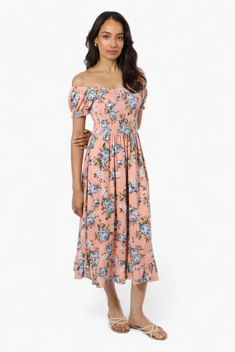 International INC Company Floral Smock Maxi Dress - Pink sold by Fairweather