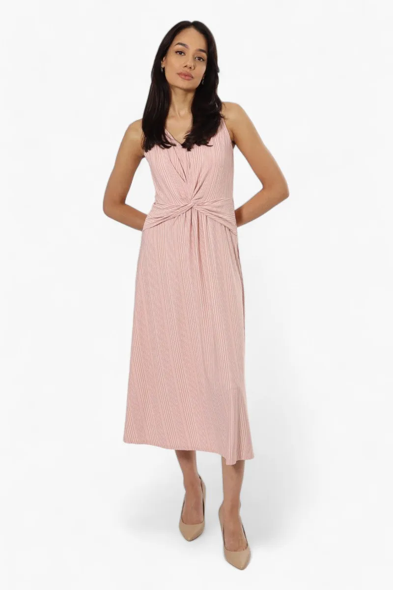 Limite Striped Sleeveless Front Twist Maxi Dress - Pink sold by Fairweather product image thumbnail 2