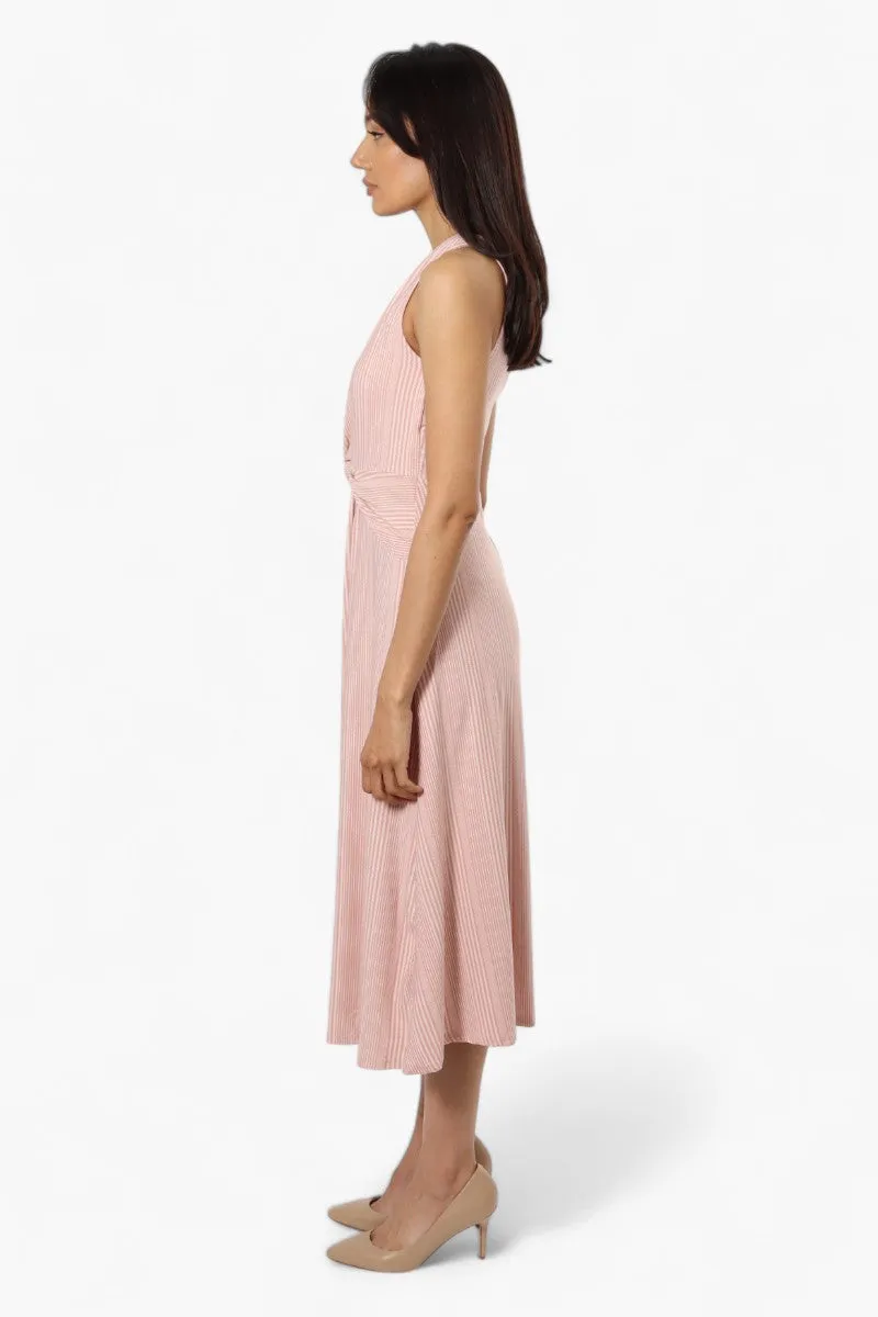 Limite Striped Sleeveless Front Twist Maxi Dress - Pink sold by Fairweather product image thumbnail 3