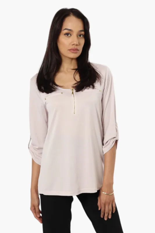 International INC Company Roll Up Sleeve Front Pocket Shirt - Lavender sold by Fairweather