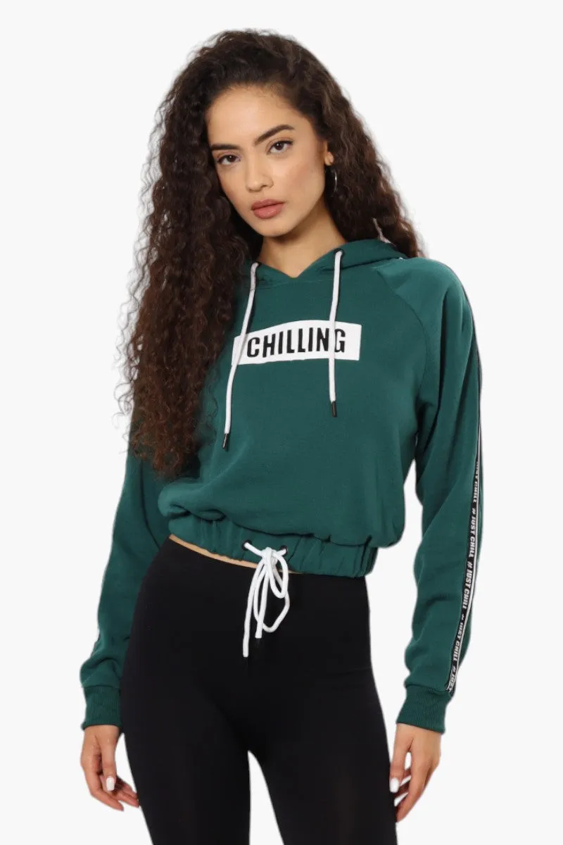 New Look Chilling Tape Sleeve Hoodie - Green sold by Fairweather