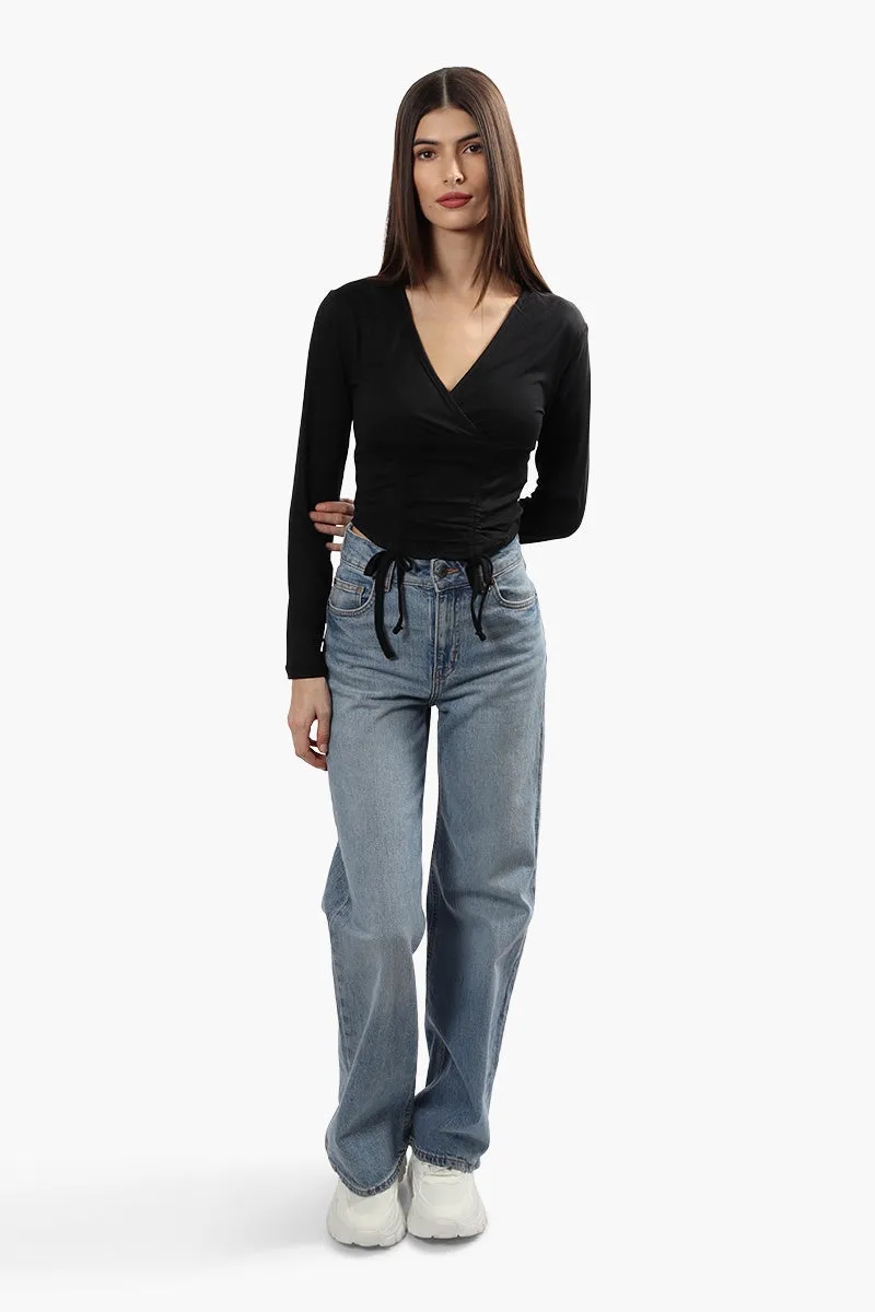 Solid Ruched Long Sleeve Top - Black sold by Fairweather product image thumbnail 2