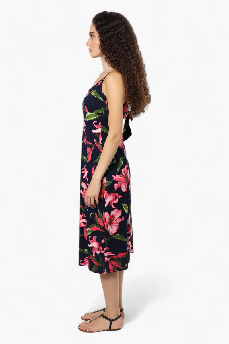 Impress Floral Front Slit Maxi Dress - Navy sold by Fairweather product image thumbnail 3