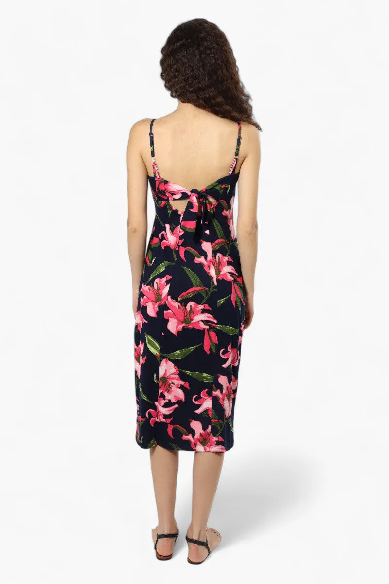 Impress Floral Front Slit Maxi Dress - Navy sold by Fairweather product image thumbnail 4