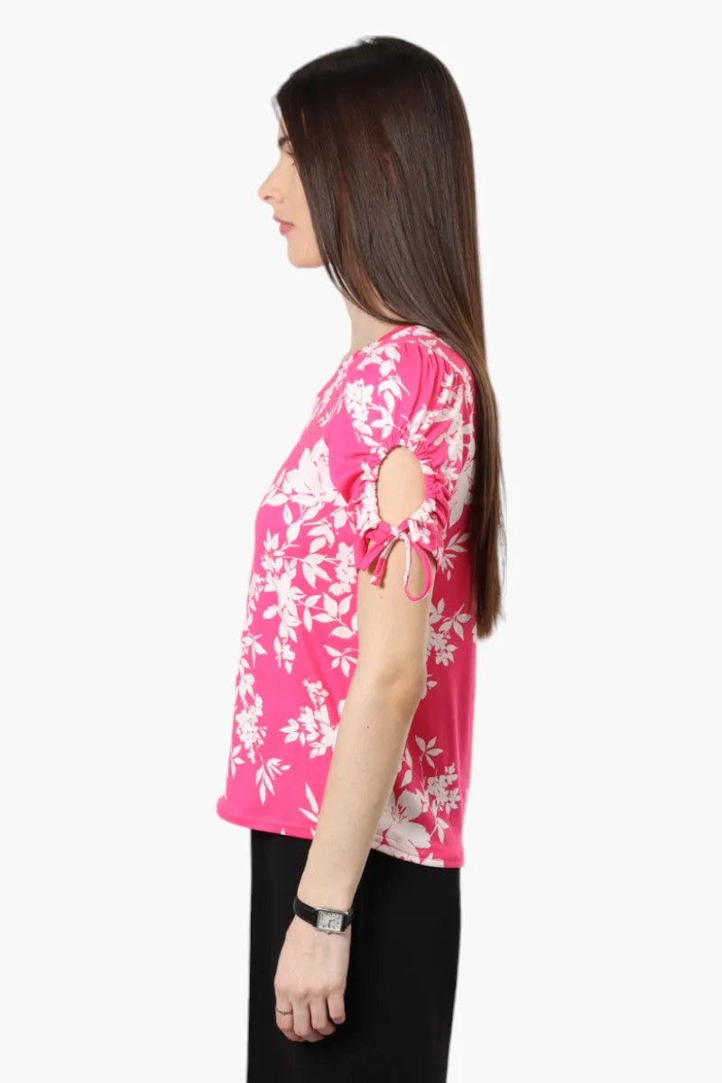 Majora Floral Tie Sleeve Blouse - Pink sold by Fairweather product image thumbnail 3