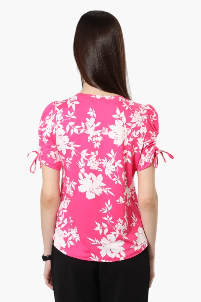 Majora Floral Tie Sleeve Blouse - Pink sold by Fairweather product image thumbnail 4