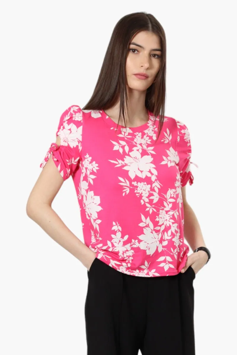 Majora Floral Tie Sleeve Blouse - Pink sold by Fairweather