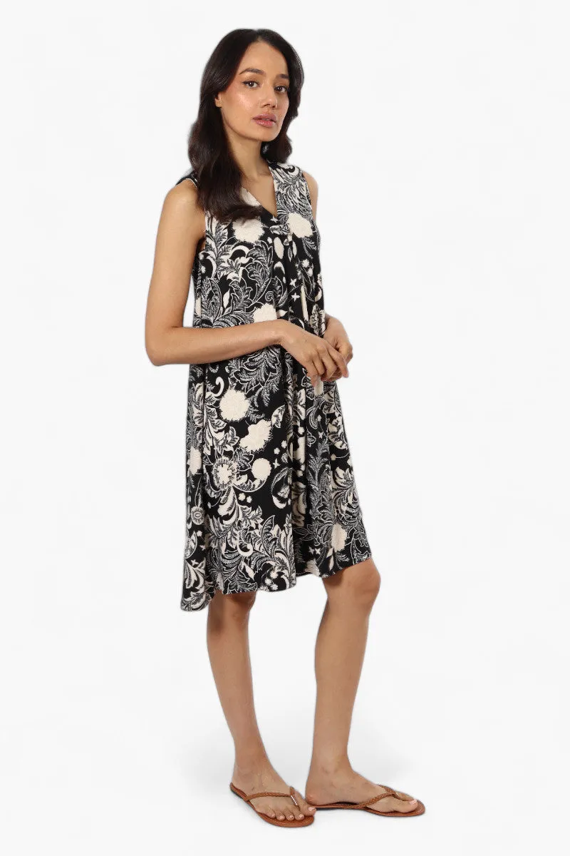 International INC Company Patterned Front Tie Day Dress - Black sold by Fairweather product image thumbnail 2