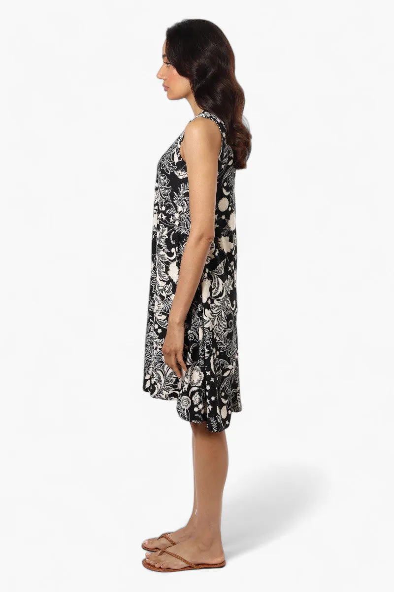 International INC Company Patterned Front Tie Day Dress - Black sold by Fairweather product image thumbnail 3