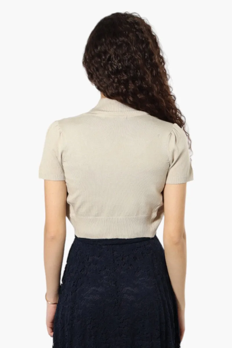 Impress Basic Cap Sleeve Shrug Cardigan - Beige sold by Fairweather product image thumbnail 4